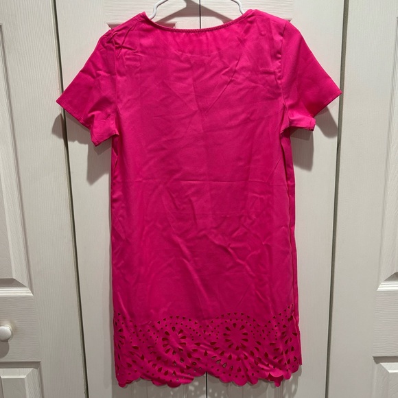 SHEIN Women’s Pink Flowy Floral Cut Out Tee T Shirt Dress - size S - Picture 4 of 6